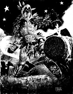 Poison the Cure. Brush and ink drawing of a character from Poison the Cure.