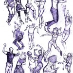 Gesture drawings by Steve Lieber